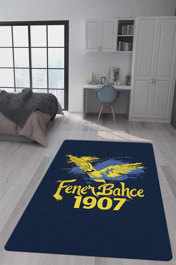 Kaymaz Taban Makinada Yıkanabilir Dijital Baskı Modern Desenli Genç Odası ve Çocuk Odası Halısı Dot Taban Halı