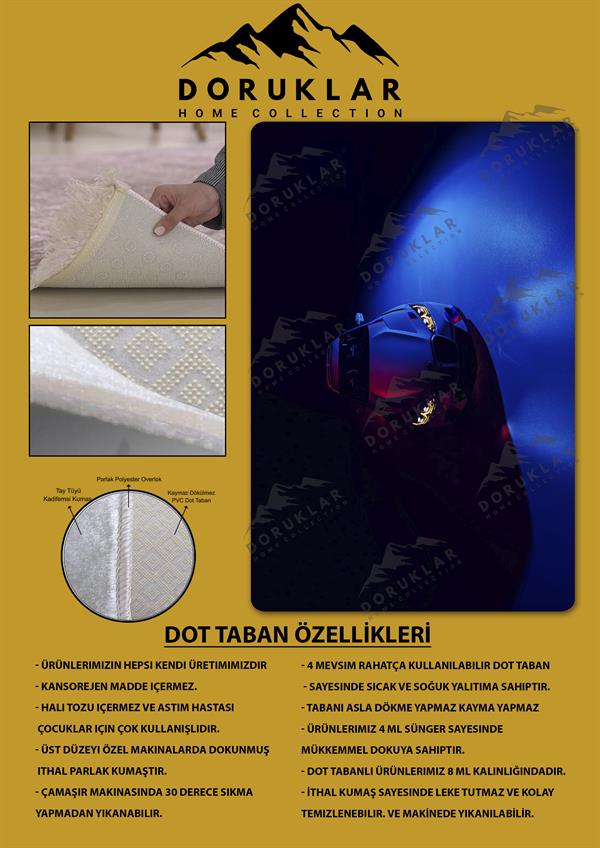 Kaymaz Taban Makinada Yıkanabilir Dijital Baskı Araba Desenli Çocuk Odası Halısı Dot Taban Halı RHR05