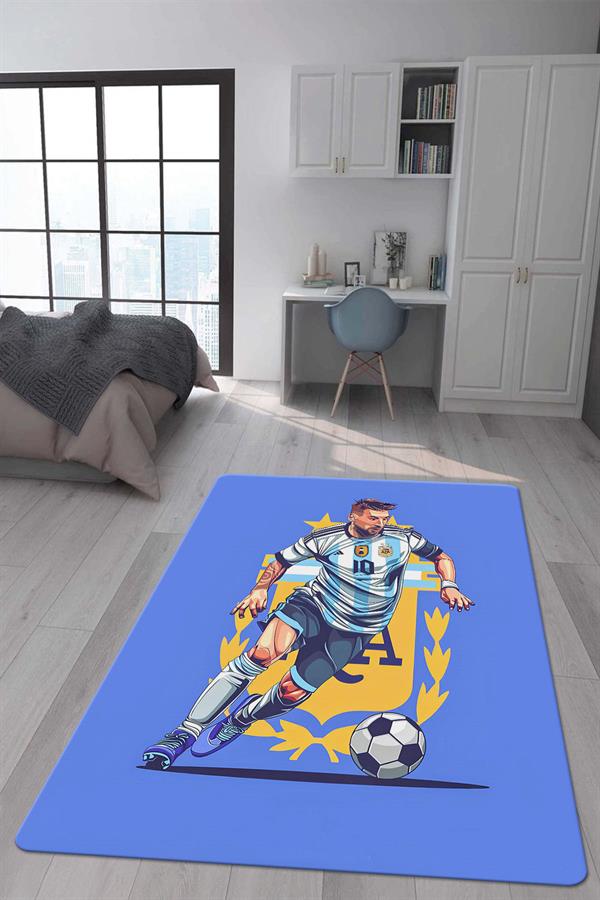 Kaymaz Taban Makinada Yıkanabilir Dijital Baskı Modern Desenli Çocuk Genç Odası Halısı Dot Taban Halı WLD07