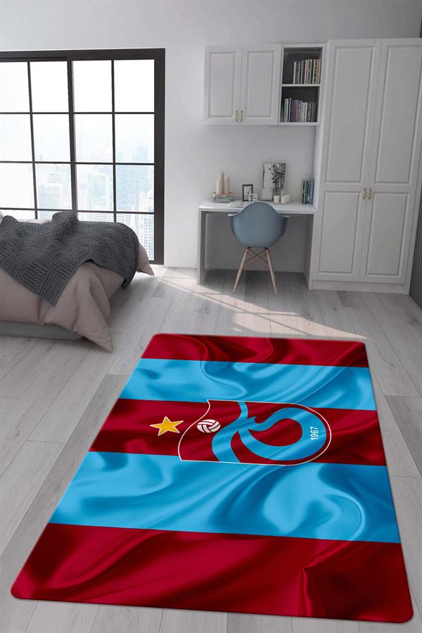 Kaymaz Taban Makinada Yıkanabilir Dijital Baskı Modern Desenli Genç Odası ve Çocuk Odası Halısı Dot Taban Halı