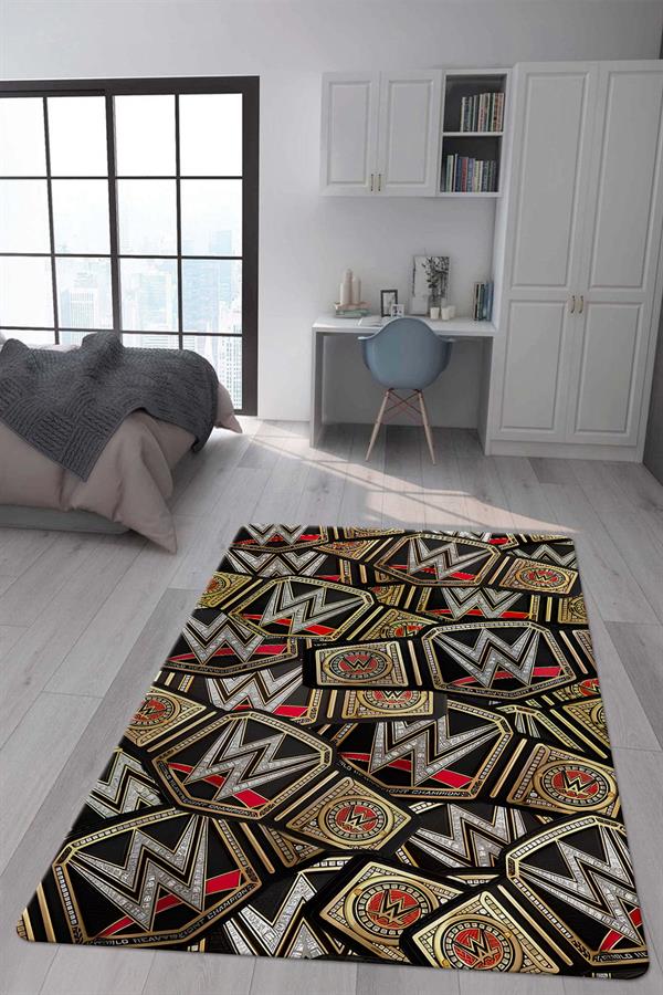 Kaymaz Taban Makinada Yıkanabilir Dijital Baskı Modern Desenli Çocuk Genç Odası Halısı Dot Taban Halı WLD10