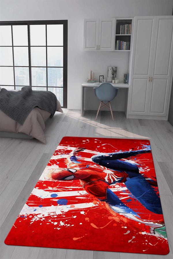 Kaymaz Taban Makinada Yıkanabilir Dijital Baskı Modern Desenli Genç Odası ve Çocuk Odası Halısı Dot Taban Halı