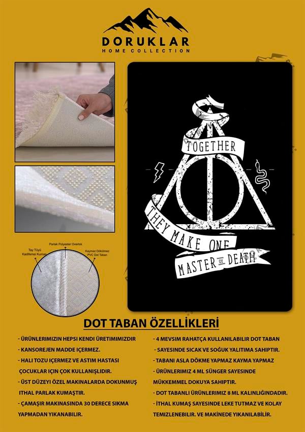 Kaymaz Taban Makinada Yıkanabilir Harry Potter Desenli Çocuk Halısı