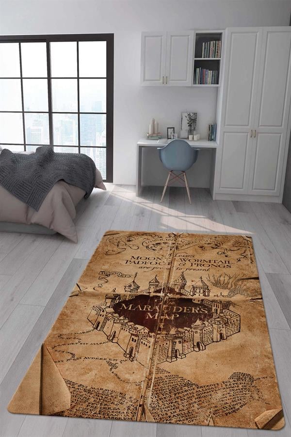 Kaymaz Taban Makinada Yıkanabilir Harry Potter Desenli Çocuk Halısı