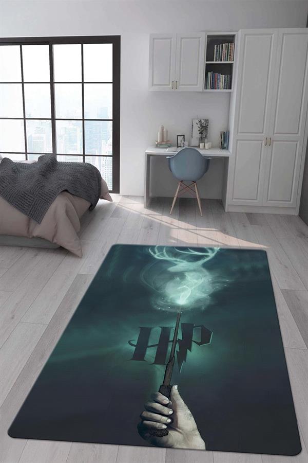 Kaymaz Taban Makinada Yıkanabilir Harry Potter Desenli Çocuk Halısı