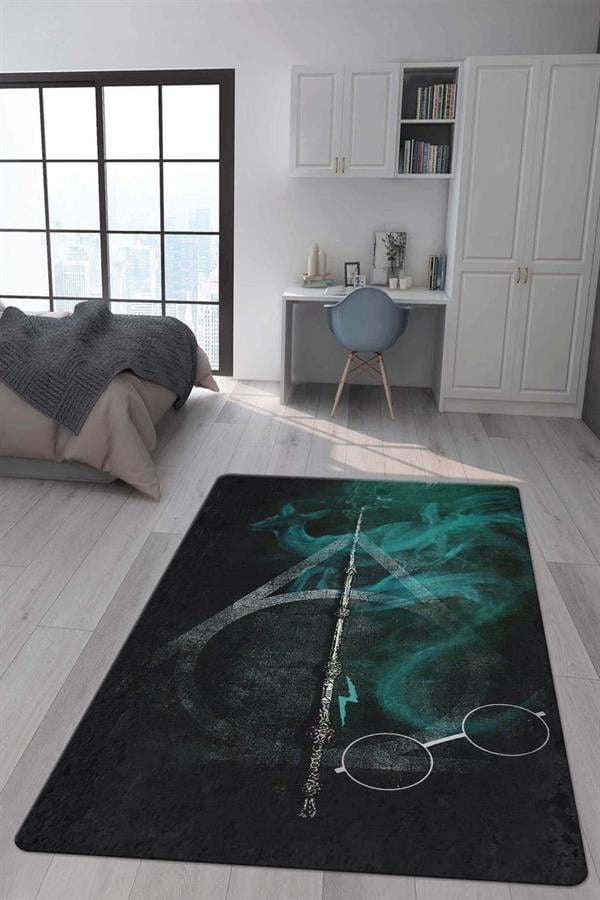 Kaymaz Taban Makinada Yıkanabilir Harry Potter Desenli Çocuk Halısı