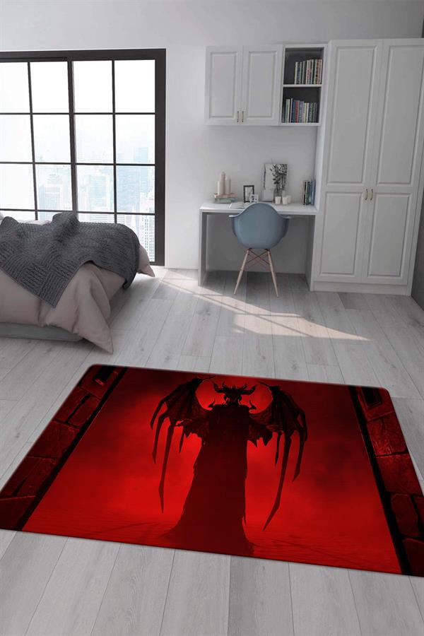 Kaymaz Taban Makinada Yıkanabilir Lilith Desenli Çocuk Halısı