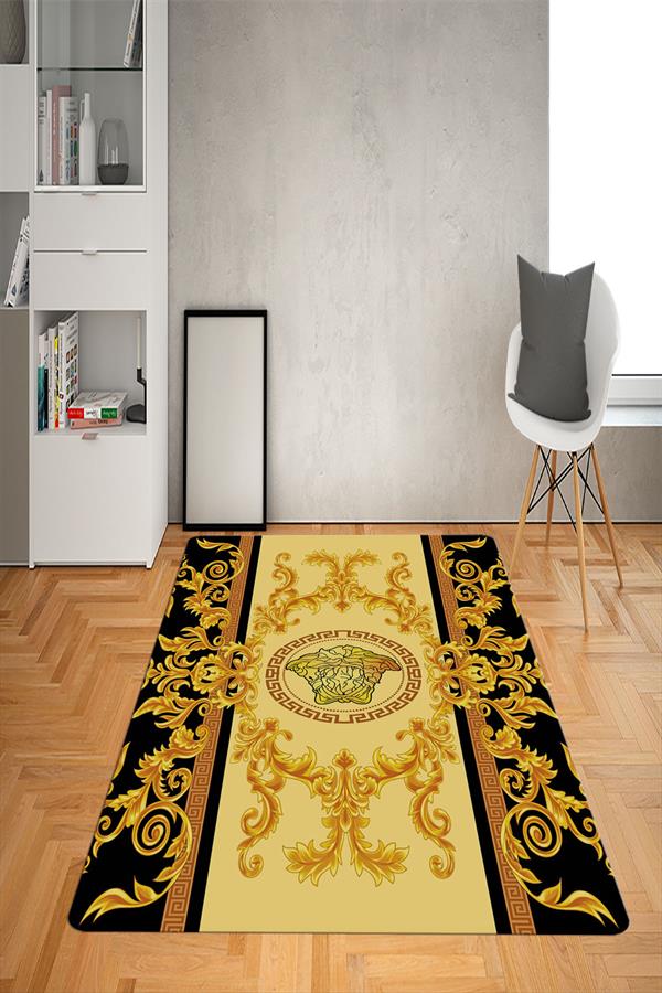 Kaymaz Taban Yıkanabilir Baroque Medusa Desenli Dot Taban Halı