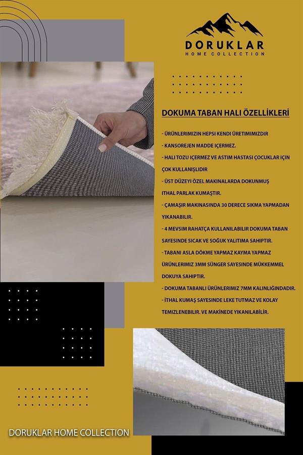 Kaymaz Taban Yıkanabilir Dekoratif Desenli Dot Taban Halı