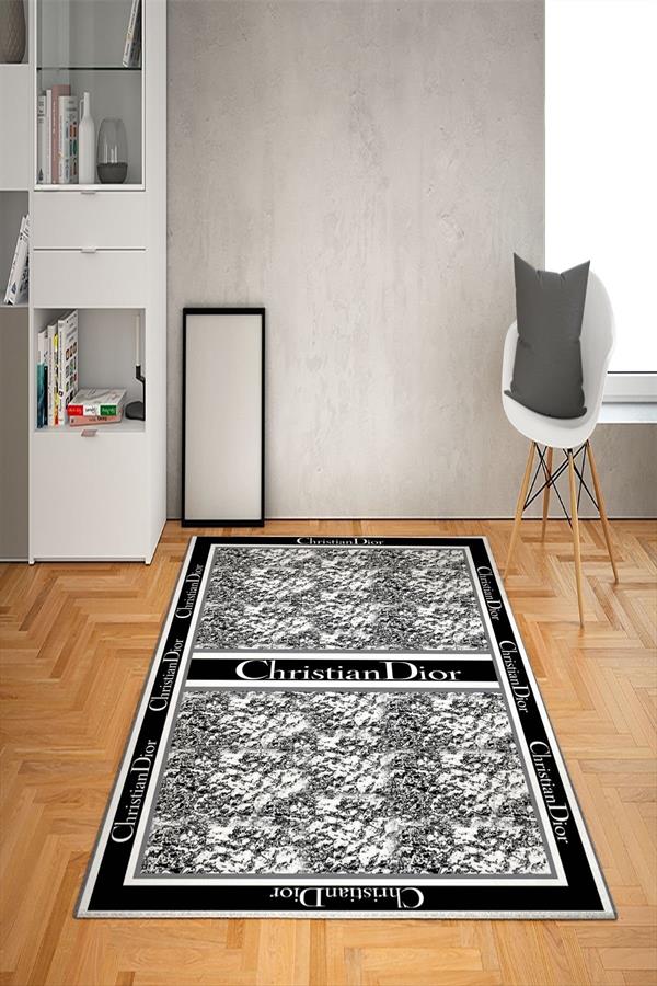 Kaymaz Taban Yıkanabilir Dekoratif Dior Desenli Dot Taban Halı