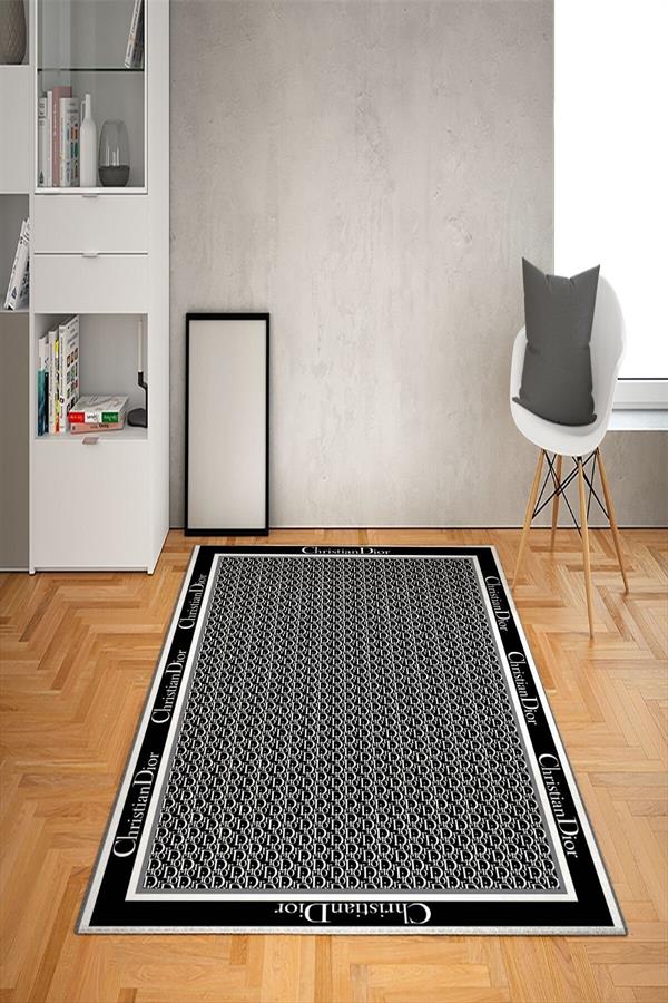 Kaymaz Taban Yıkanabilir Dekoratif Dior Desenli Dot Taban Halı
