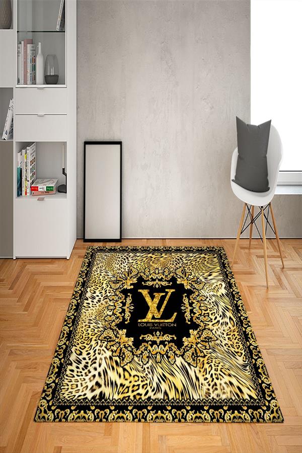 Kaymaz Taban Yıkanabilir Dekoratif Leopar Desenli Dot Taban Halı