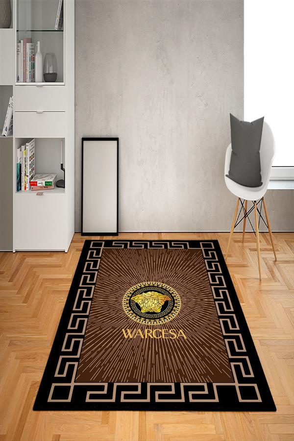 Kaymaz Taban Yıkanabilir Dekoratif Modern Medusa Desenli Dot Taban Halı