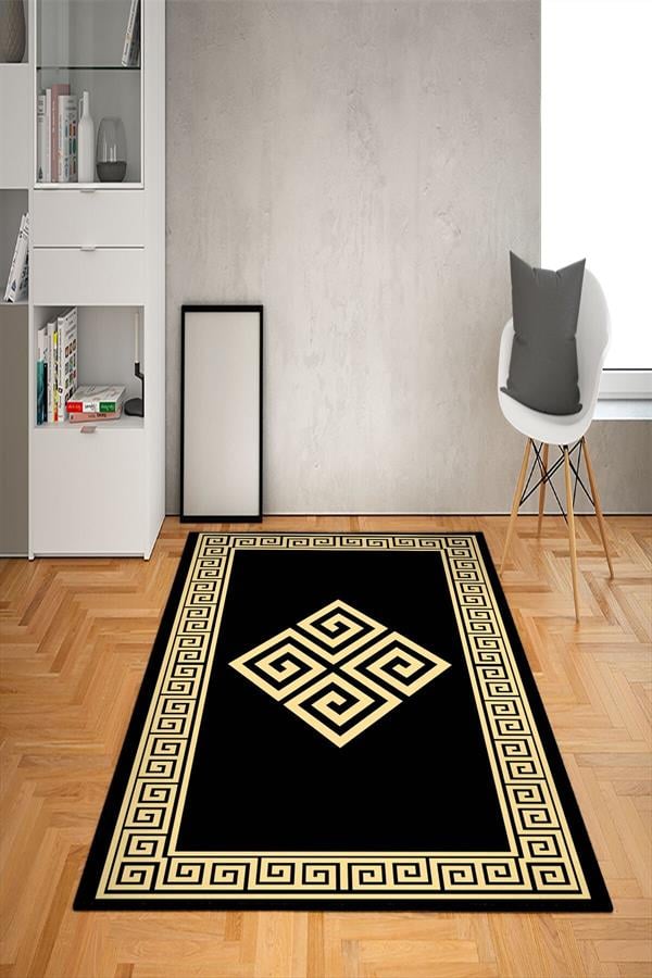 Kaymaz Taban Yıkanabilir Dekoratif Modern Desenli Dot Taban Halı