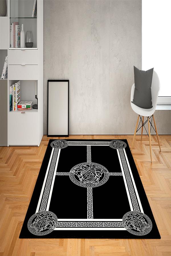 Kaymaz Taban Yıkanabilir Dekoratif Modern Medusa Desenli Dot Taban Halı