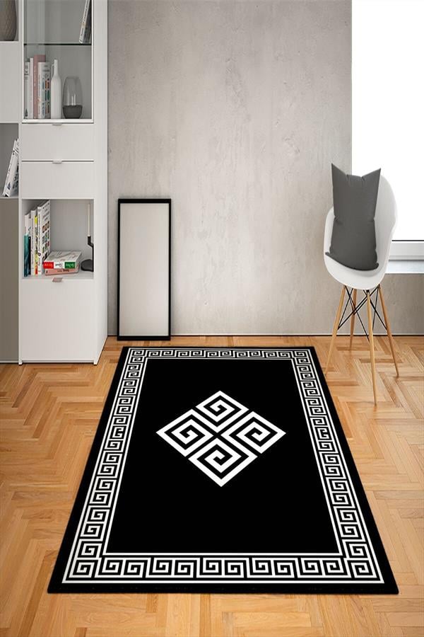 Kaymaz Taban Yıkanabilir Dekoratif Modern Desenli Dot Taban Halı