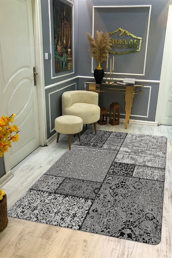Kaymaz Taban Yıkanabilir Dijital Baskı Dekoratif Modern Desenli Dot Taban Halı Nes V2 Serisi NES028