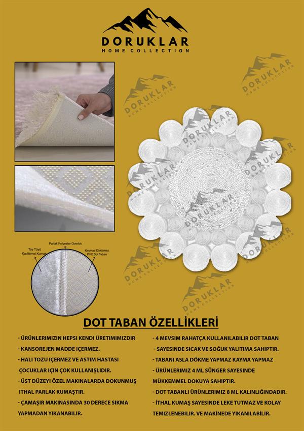 Kaymaz Taban Yıkanabilir Dijital Baskı Lazer Kesim Jüt Görünüm Hasır Desenli Dot Taban Halı