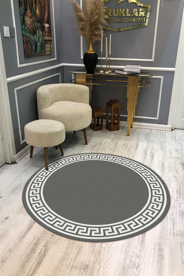 Kaymaz Taban Yıkanabilir Dijital Baskı Dekoratif Modern Desenli Dot Taban Halı MDH297