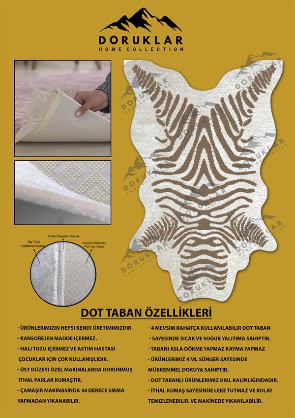 Kaymaz Taban Yıkanabilir Dijital Baskı Dekoratif Modern Desenli Elegance Serisi Lazer Kesim Dot Taban Halı ELG47