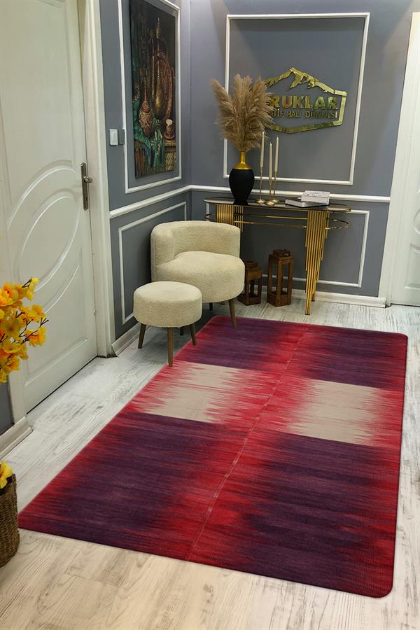 Kaymaz Taban Yıkanabilir Dijital Baskı Dekoratif Modern Desenli NesV2 Serisi Dot Taban Halı N2S11