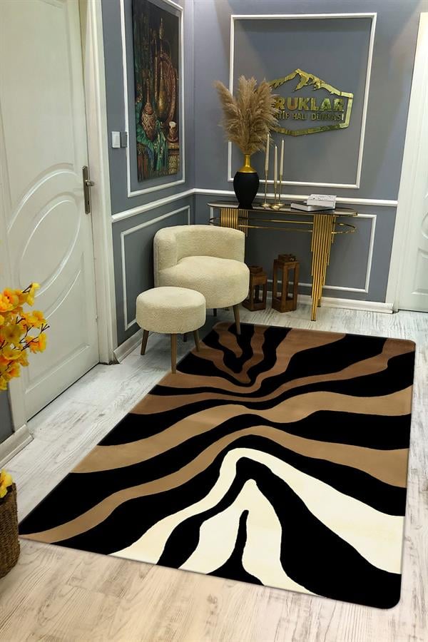 Kaymaz Taban Yıkanabilir Dijital Baskı Dekoratif Modern Desenli Dot Taban Halı