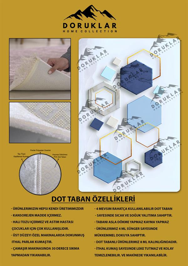 Kaymaz Taban Yıkanabilir Dijital Baskı Geometrik Renkli Desenli Halı