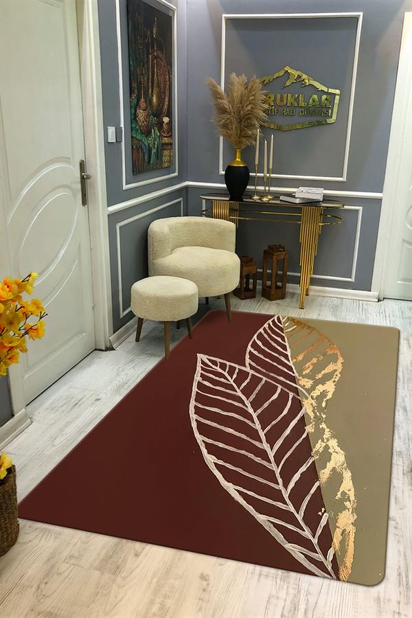 Kaymaz Taban Yıkanabilir Dijital Baskı Dekoratif Modern Desenli Dot Taban Halı Soft  Serisi SFT22