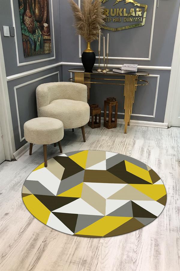 Kaymaz Taban Yıkanabilir Dijital Baskı Dekoratif Modern Desenli Dot Taban Halı MDH283