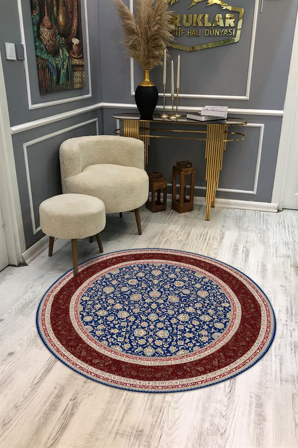 Kaymaz Taban Yıkanabilir Dijital Baskı Dekoratif Modern Desenli Yuvarlak Dot Taban Halı