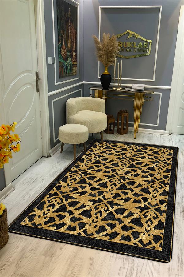 Kaymaz Taban Yıkanabilir Dijital Baskı Dekoratif Modern Desenli NesV2 Serisi Dot Taban Halı N2S03