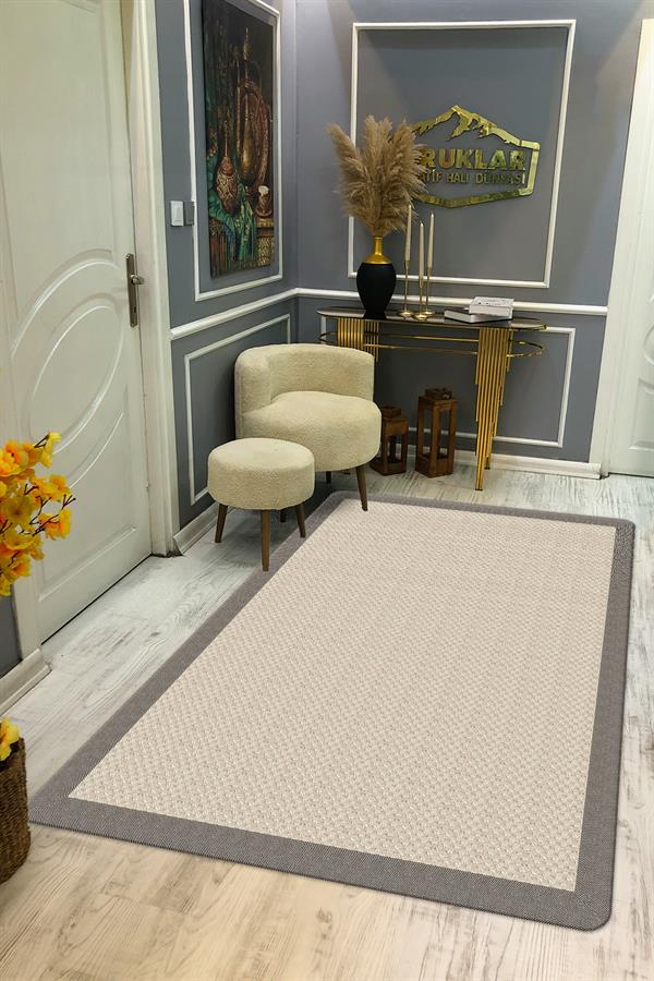 Kaymaz Taban Yıkanabilir Dijital Baskı Dekoratif Modern Desenli Dot Taban Halı Zen Serisi ZEN09