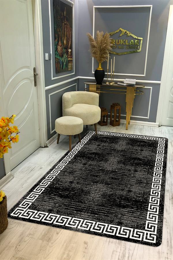 Kaymaz Taban Yıkanabilir Dijital Baskı Dekoratif Modern Desenli Dot Taban Halı Nova Serisi NV103