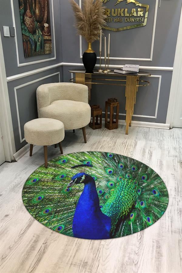 Kaymaz Taban Yıkanabilir Dijital Baskı Dekoratif Modern Desenli Dot Taban Halı MDH271