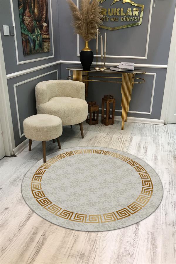 Kaymaz Taban Yıkanabilir Dijital Baskı Dekoratif Modern Desenli Dot Taban Halı MDH282