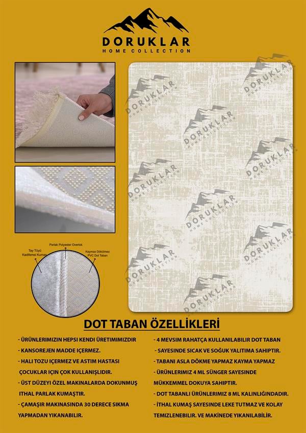 Kaymaz Taban Yıkanabilir Dijital Baskı Eskitme Desenli Salon Halısı