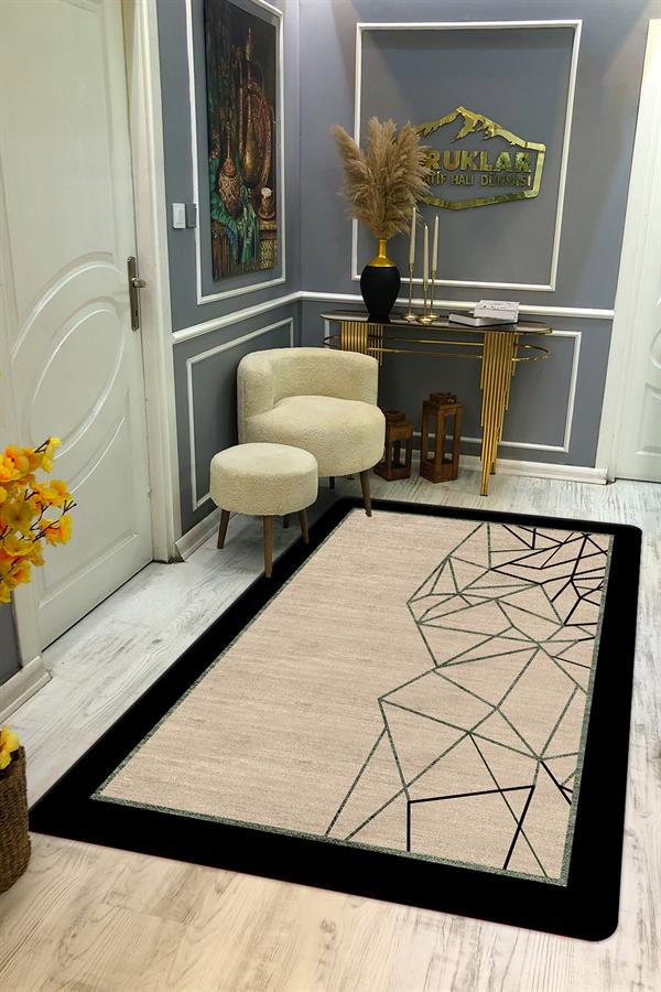 Kaymaz Taban Yıkanabilir Dijital Baskı Dekoratif Modern Desenli Dot Taban Halı Nova Serisi NV74