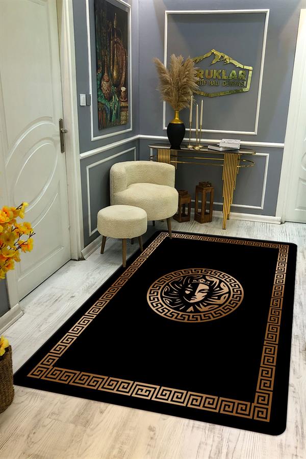 Kaymaz Taban Yıkanabilir Dijital Baskı Dekoratif Modern Desenli Apollo Serisi Dot Taban Halı AP12