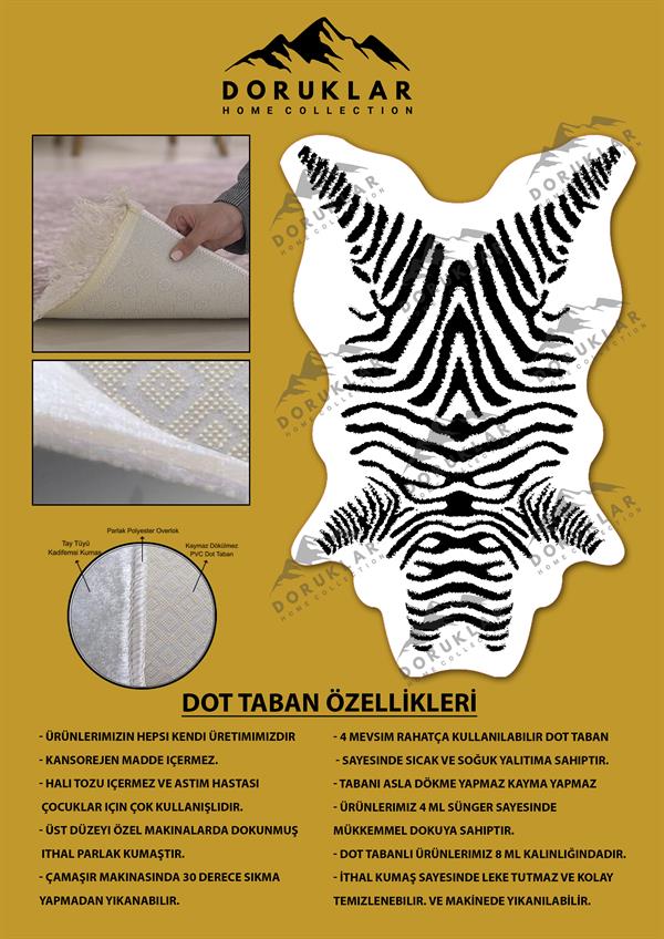 Kaymaz Taban Yıkanabilir Dijital Baskı Dekoratif Modern Desenli Elegance Serisi Lazer Kesim Dot Taban Halı ELG50
