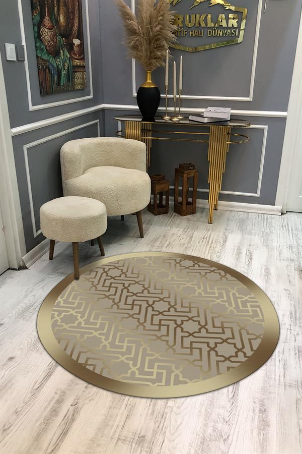Kaymaz Taban Yıkanabilir Dijital Baskı Dekoratif Modern Desenli Dot Taban Halı MDH279