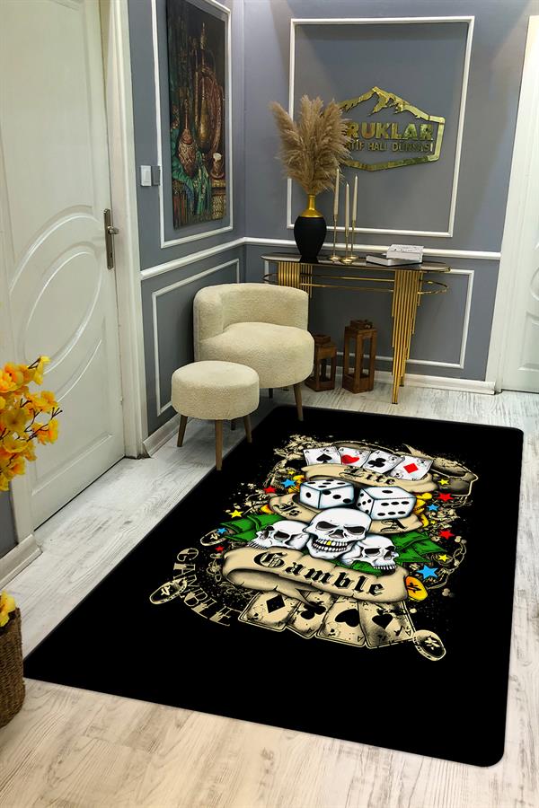 Kaymaz Taban Yıkanabilir Dijital Baskı Dekoratif Modern Desenli Dot Taban Halı CAS06