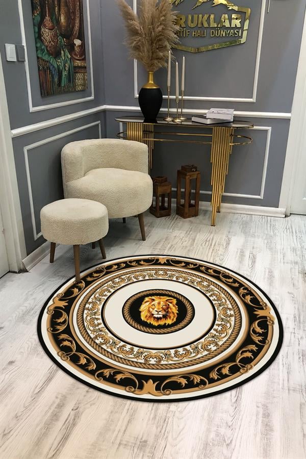 Kaymaz Taban Yıkanabilir Dijital Baskı Dekoratif Modern Desenli Dot Taban Halı MDH288