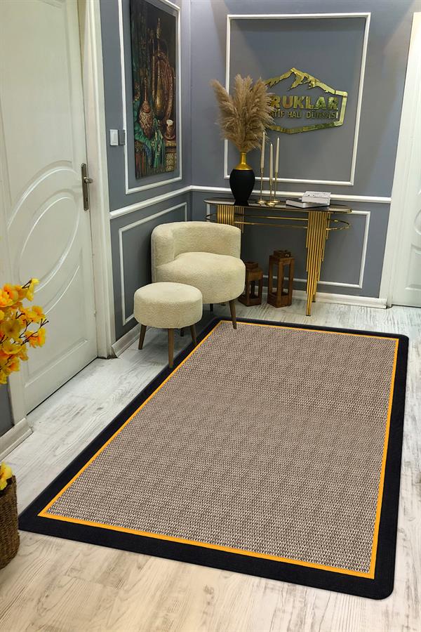 Kaymaz Taban Yıkanabilir Dijital Baskı Dekoratif Modern Desenli Dot Taban Halı Zen Serisi ZEN08