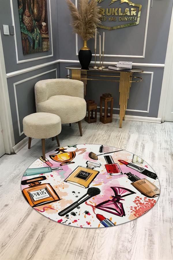 Kaymaz Taban Yıkanabilir Dijital Baskı Dekoratif Modern Desenli Dot Taban Halı MDH275