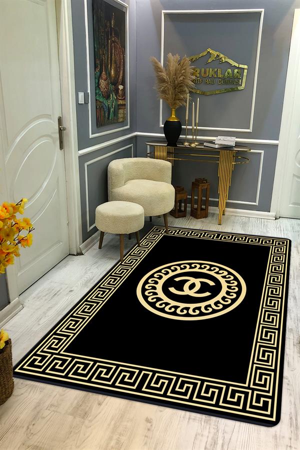 Kaymaz Taban Yıkanabilir Dijital Baskı Dekoratif Modern Desenli Dot Taban Halı Nova Serisi NV50