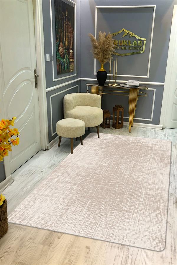 Kaymaz Taban Yıkanabilir Dijital Baskı Çizgili Eskitme Desenli Halı