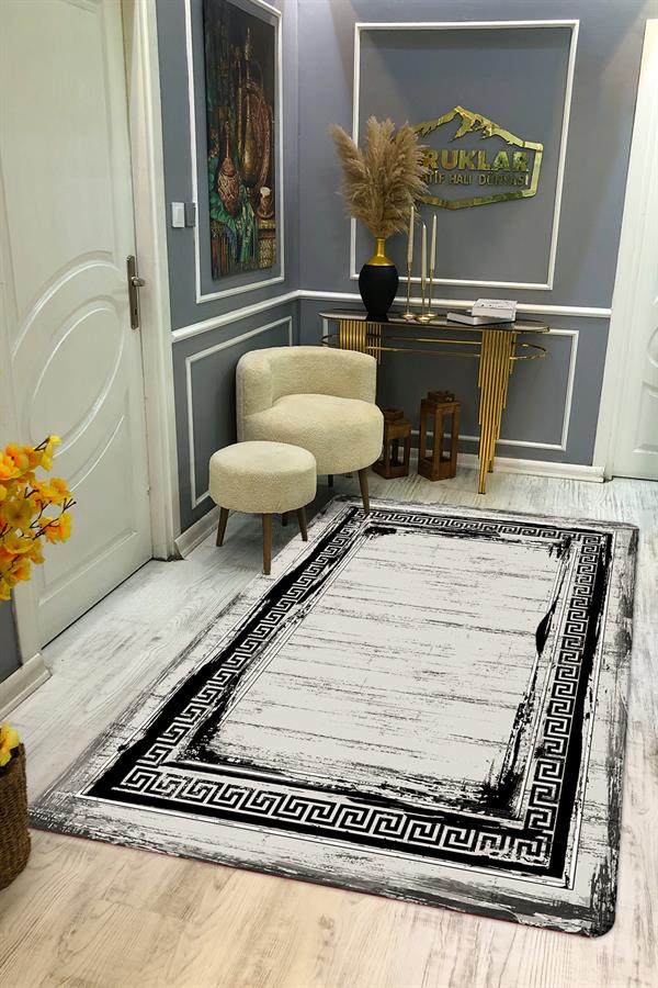 Kaymaz Taban Yıkanabilir Dijital Baskı Dekoratif Modern Desenli Dot Taban Halı Nova Serisi NV100
