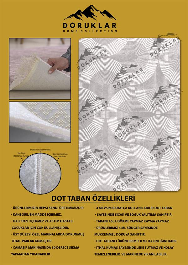 Kaymaz Taban Yıkanabilir Dijital Baskı Dekoratif Modern Desenli Halı