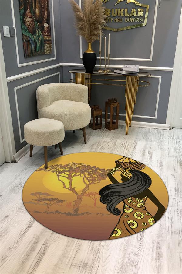 Kaymaz Taban Yıkanabilir Dijital Baskı Dekoratif Modern Desenli Dot Taban Halı MDH278
