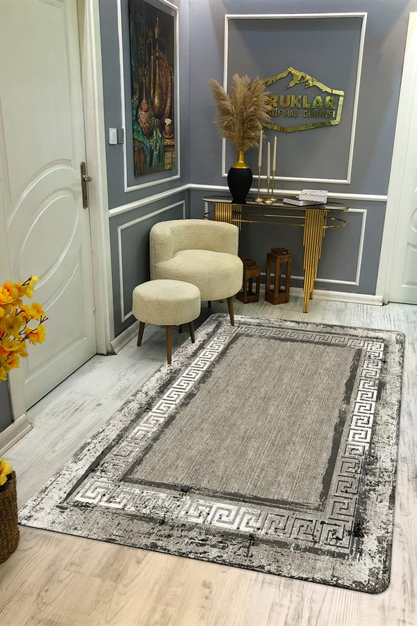 Kaymaz Taban Yıkanabilir Dijital Baskı Dekoratif Modern Desenli Dot Taban Halı Nova Serisi NV63
